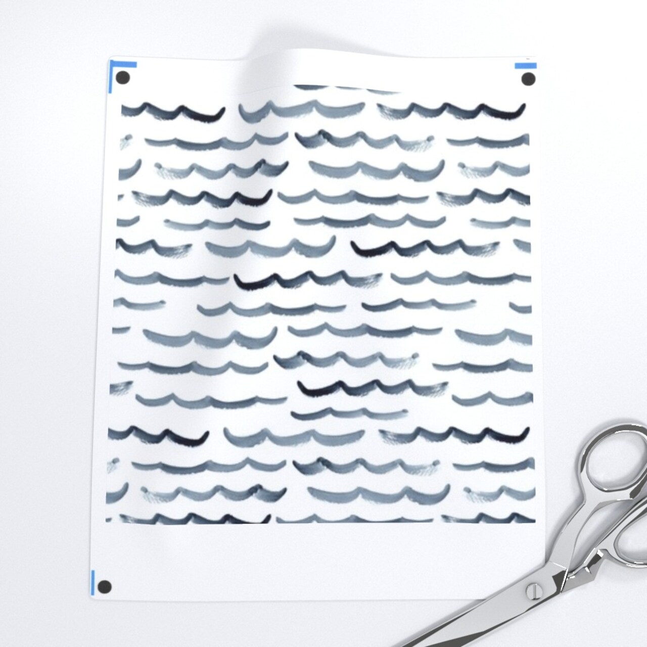 Watercolor Ocean Modern Nautical Blue And White Abstract Waves Maritime Beach Custom Removable Wallpaper by Spoonflower Peel & Stick Wallpaper 2FT Wide